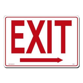 Lynch Sign 14 in. x 10 in. Red on White Plastic Exit with Arrow Right Sign ES   2