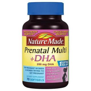 Nature Made Prenatal Multi + DHA Dietary Supplement Softgels, 70 count
