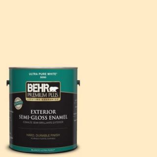 BEHR Premium Plus 1 gal. #330A 2 Frosted Lemon Semi Gloss Enamel Exterior Paint 505001