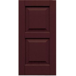 Winworks Wood Composite 15 in. x 30 in. Raised Panel Shutters Pair #657 Polished Mahogany 51530657
