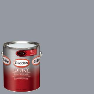 Glidden DUO 1 gal. #GLN48 Smoky Charcoal Flat Interior Paint with Primer GLN48 01F