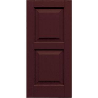 Winworks Wood Composite 15 in. x 32 in. Raised Panel Shutters Pair #657 Polished Mahogany 51532657