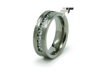 7.5mm Titanium CZ Ring