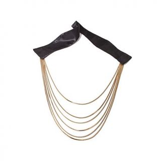 BEXnyc Untied Bowtie and Goldtone Chain Necklace   7923552