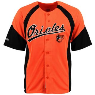 Baltimore Orioles Stitches Orange Rib Button Jersey