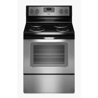 Whirlpool Freestanding 4.8 cu ft Self Cleaning Electric Range (Black on Stainless) (Common: 30 in; Actual: 29.875 in)