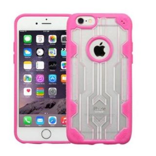 Insten Hard TPU Cover Case For Apple iPhone 6 Plus/6s Plus   Clear/Hot Pink