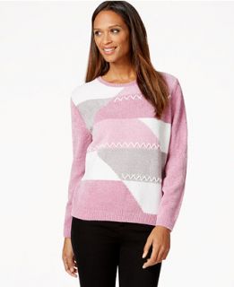 Alfred Dunner Long Sleeve Patterned Sweater