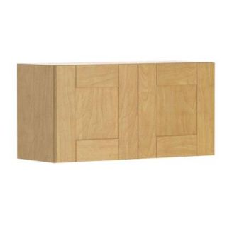 Eurostyle 30x15x12.5 in. Milano Wall Bridge Cabinet in Maple Melamine and Door in Clear Varnish W3015.M.MILAN