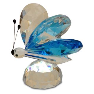 Crystal Florida Butterfly Figurine with Blue Wings  