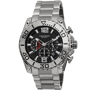 Akribos XXIV Mens Date Chronograph Stainless Steel Bracelet Watch