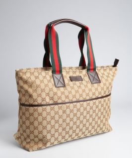Gucci Beige Gg Canvas Web Stripe Diaper Bag (325665401)