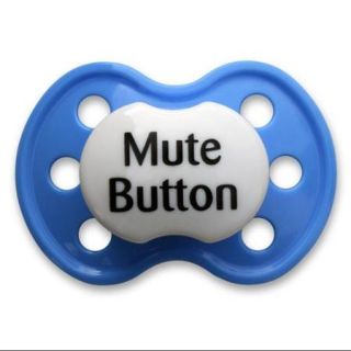 Lots To Say Baby Mute Button Pacifier   Dark Blue