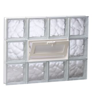 REDI2SET Wavy Pattern Frameless Replacement Glass Block Window (Rough Opening: 46 in x 22 in; Actual: 44.25 in x 21.25 in)