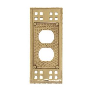 BRASS Accents Arts and Crafts Single Outlet Wall Plate (Set of 2)