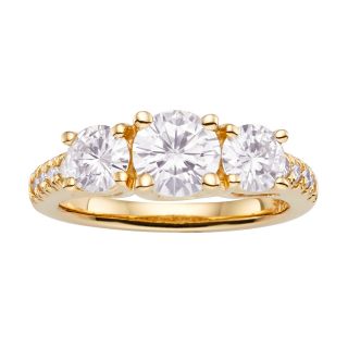 Charles and Colvard 14k Yellow Gold Forever Brilliant 2 1/4ct DEW