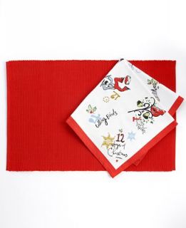 Lenox Table Linens, 12 Days of Christmas Placemat and Napkin 8 Piece