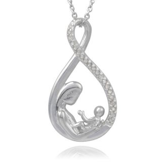 Journee Collection Sterling Silver 1/5ct TDW Diamond Mother and Baby