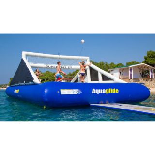 Aquaglide Supervolley Floating Volleyball Court with Supertramp 35 Trampoline 889303