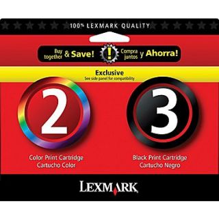 Lexmark 2/3 Black and Color Ink Cartridges (18C1737), 2/Pack