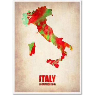 Trademark Fine Art "Italy Watercolor Map" Canvas Art by Naxart