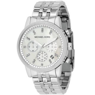 Michael Kors Womens MK5020 Mother of Pearl Chronograph Stainless