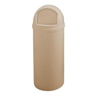 Rubbermaid Commercial Products Marshal 15 Gal. Beige Classic Round Top Trash Can FG816088BEIG