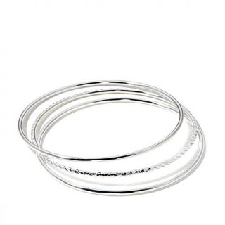 Sevilla Silver™ Set of 3 Thin Bangle Bracelets   7728481