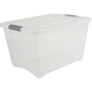 IRIS 54 Quart Stack & Pull Modular Box, Clear with Clear Lid (100243)