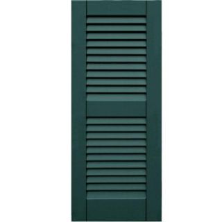 Winworks Wood Composite 15 in. x 37 in. Louvered Shutters Pair #633 Forest Green 41537633