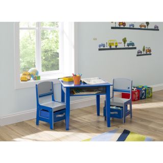 Jack and Jill Blue/ Grey Storage Table and Chair Set   17791375