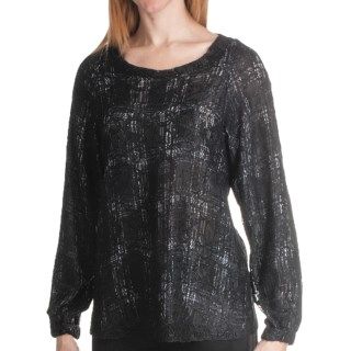 Paperwhite Lace Overlay Plaid Blouse (For Women) 5798M 97