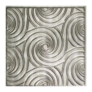 Fasade Typhoon   2 ft. x 2 ft. Glue up Ceiling Tile in Crosshatch Silver G73 21