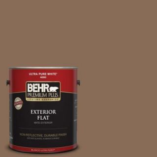 BEHR Premium Plus 1 gal. #BNC 34 Spiced Latte Flat Exterior Paint 430001