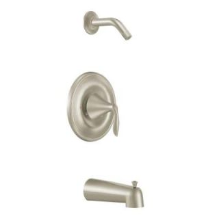 MOEN Eva 1 Handle Posi Temp Tub and Shower Trim Kit with Eco Performance Showerhead in Brushed Nickel (Valve Sold Separately) T2133NHBN