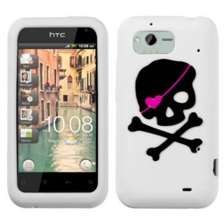 INSTEN Big Skull/ White Pastel Skin Phone Case Cover for HTC ADR6330