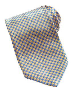 Stefano Ricci Neat Diamond Pattern Silk Tie, Yellow