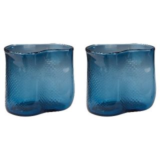 Set of 2 Blue Textured Table Vases