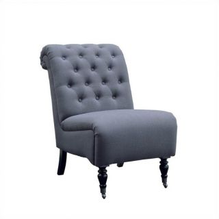 Linon Cora Roll Back Tufted Chair in Gray   368255CHAR01U
