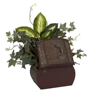 Nearly Natural African Violet, Dieffenbachia and Ivy Desk Top Plant