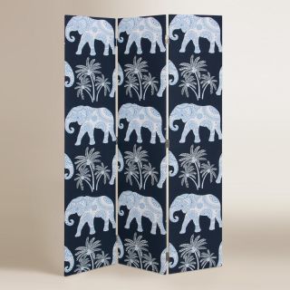 Blue Elephant Upholstered Screen