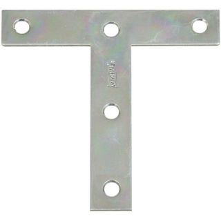 Stanley National Hardware 2 Pack 4 in x 4 in Zinc Plated T Plate Brackets