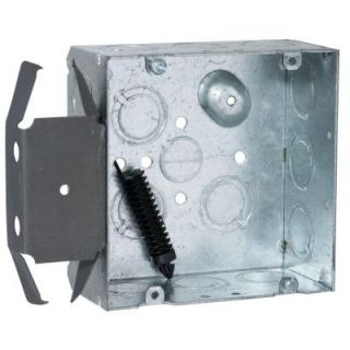 Raco 4 11/16 in. Square Welded Box, 2 1/8 in. Deep with 1/2 and 3/4 in. TKO's and BOX LOC Bracket (25 Pack) 266