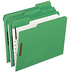 Oxford Interior Grid Folders With Fasteners Letter Size Green Box Of 50