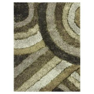 Kas Rugs Shag Finesse 13 Green/Grey 5 ft. x 7 ft. Area Rug OPT11135X7