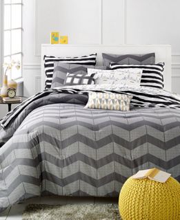 Martha Stewart Whim Collection Grey Spot Chevron 5 Pc Comforter Set