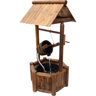 Stonegate Designs Wishing Well with Fountain — Round Base, Model# DSL-2407  Lawn Ornaments, Planters   Fountains
