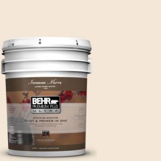 BEHR Premium Plus Ultra 5 gal. #BWC 23 Vanilla Frost Matte Interior Paint 175005