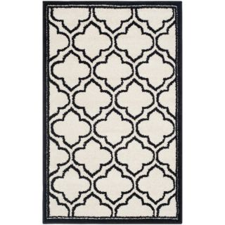 Safavieh Amherst Ivory and Anthracite Rectangular Indoor and Outdoor Machine Made Throw Rug (Common: 2 x 4; Actual: 30 in W x 48 in L x 0.33 ft Dia)