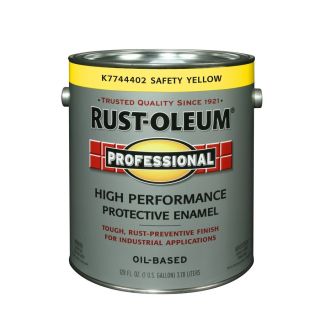 Rust Oleum Professional High Performance Safety Yellow Gloss Oil Based Enamel Interior/Exterior Paint (Actual Net Contents: 128 fl oz)
